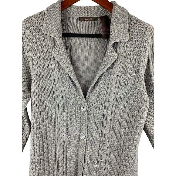 Heather B Womens Cable Knit Cardigan Sweater S - Picture 4 of 4